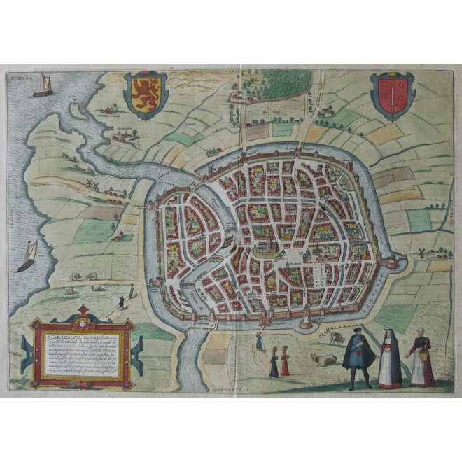 Verkocht - Collectie Gouldmaps - Haarlem - F. Hogenberg / J. Janssonius - Harlemum (..). - 1657
