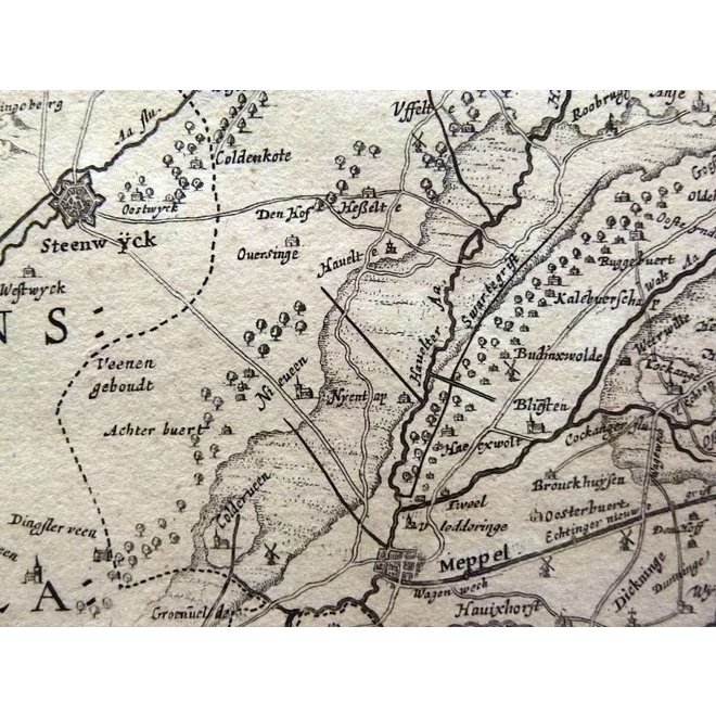 Verkocht - Collectie Gouldmaps - Drenthe; H. Hondius - Comitatus Drentiae (...) - 1639