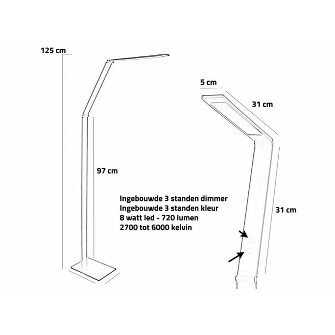 Vloerlamp Optimus Aluminium