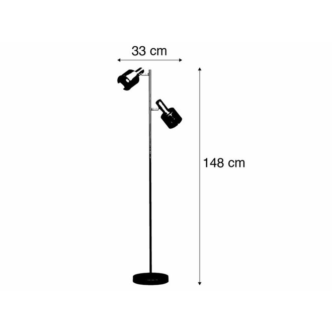 Vloerlamp Sledge zwart