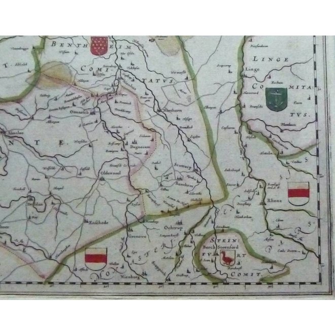 Verkocht - Collectie Gouldmaps - Overijssel- J. Blaeu - Transiselania dominium vernaculè Over-yssel - 1635-1650