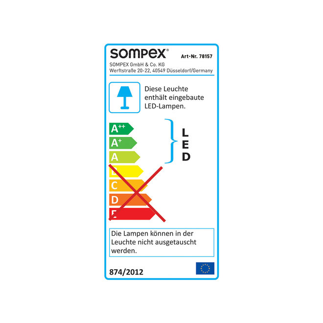 Sompex Accu LED Vloerlamp Troll 2.0, geel