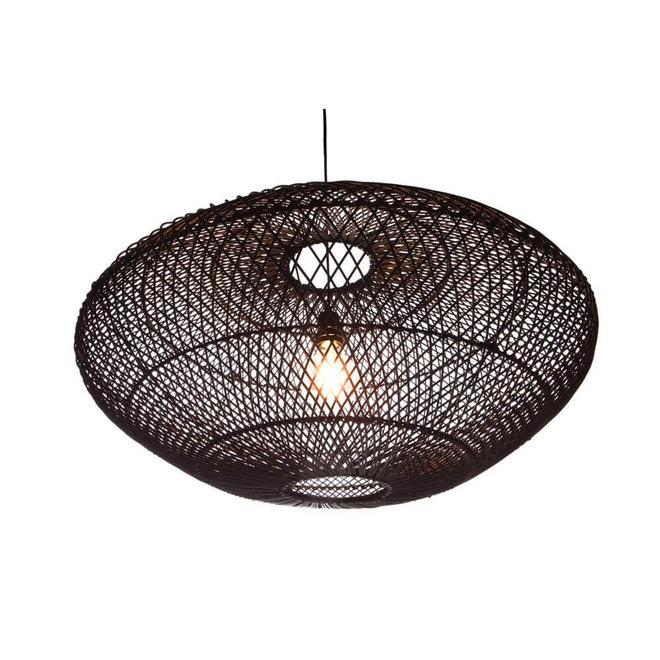Villaflor Rattan hanglamp UFO zwart