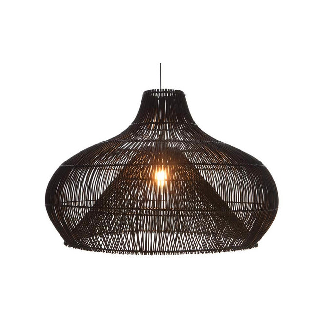 Villaflor Rattan Dome - hanglamp zwart