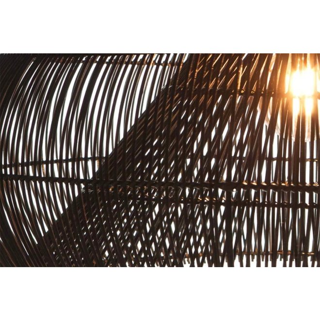 Villaflor Rattan Dome - hanglamp zwart