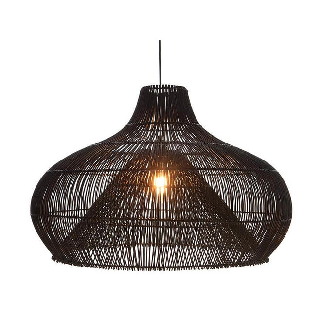 Villaflor Rattan Dome - hanglamp zwart