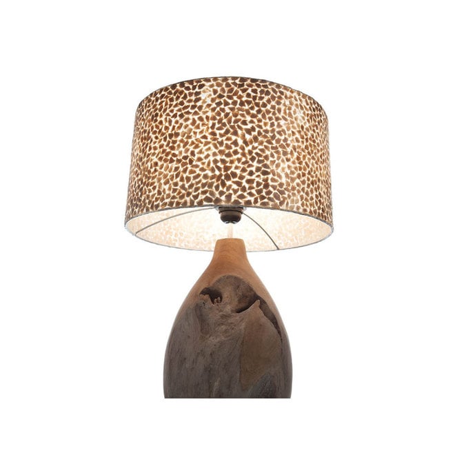Villaflor schelpenlamp - Wangi Gold - Pepin tafellamp met kap - hoogte 52 cm