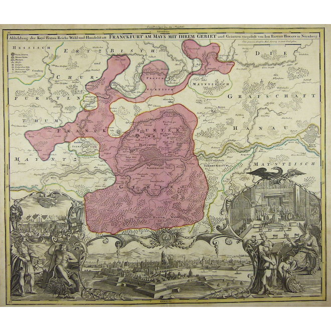Frankfurt; J.B. Homann - Abbildung der Keyserl. Freyen Reichs Wahl und Handelstatt Franckfurt (..) - 1715 ca.