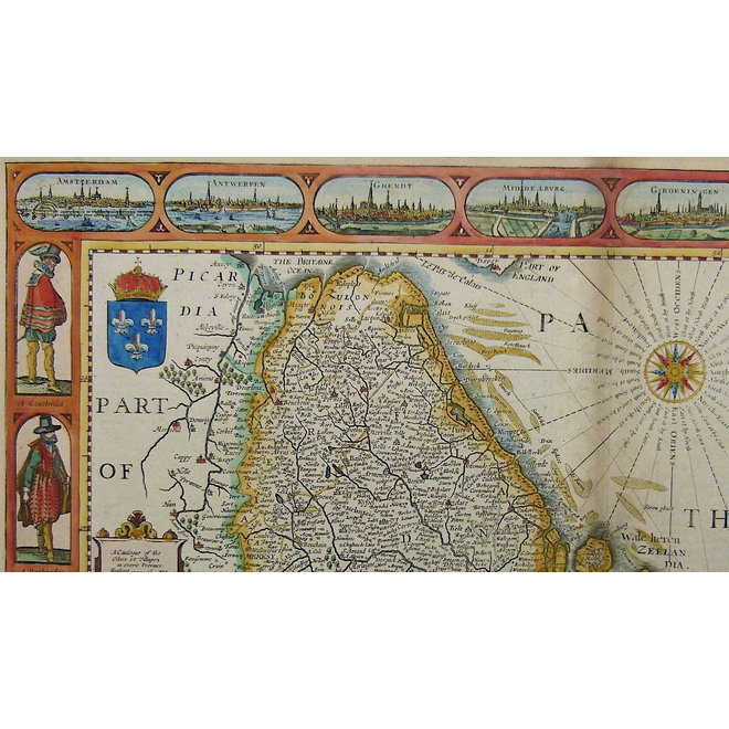Collectie Gouldmaps - XVII provinciën; J. Speed - A New Mape of ye XVII Provinces of Low Germanie (..) - 1676