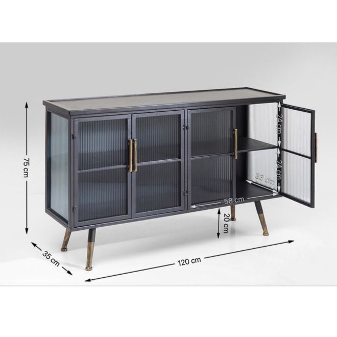 Dressoir La Gomera zwart B120cm