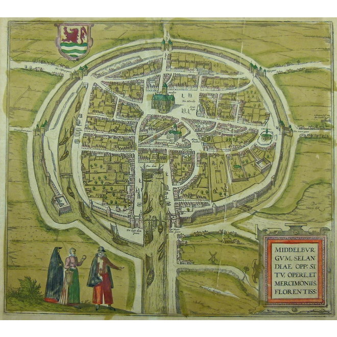 Collectie Gouldmaps - Middelburg; G. Braun / F. Hogenberg - Middelburgum Selandiae Opp. (..) - 1575