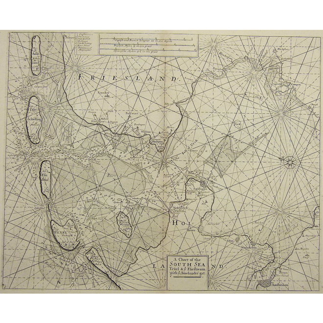 Waddenzee, IJsselmeer; S. Thornton - A chart of the South Sea Texel & ye Fliestream with ye Amelander gat. - 1756