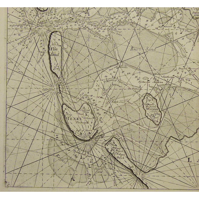 Waddenzee, IJsselmeer; S. Thornton - A chart of the South Sea Texel & ye Fliestream with ye Amelander gat. - 1756