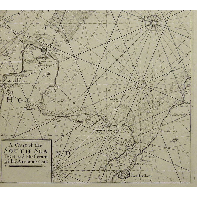 Waddenzee, IJsselmeer; S. Thornton - A chart of the South Sea Texel & ye Fliestream with ye Amelander gat. - 1756