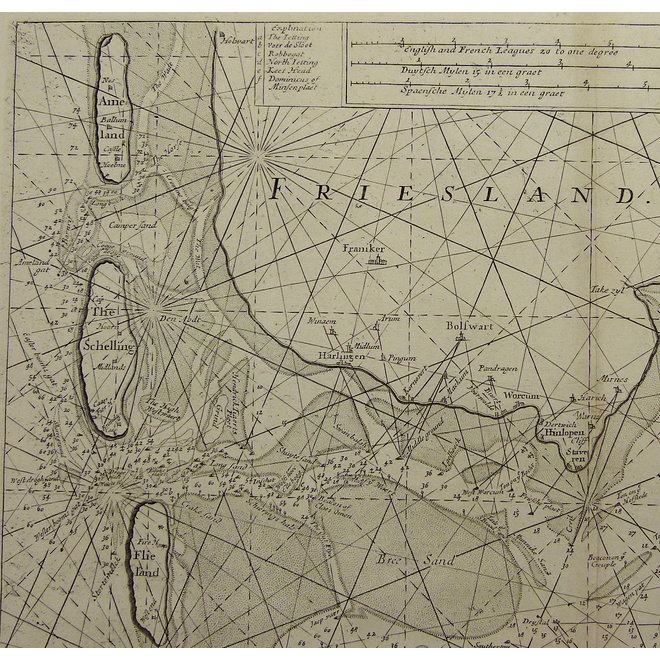 Waddenzee, IJsselmeer; S. Thornton - A chart of the South Sea Texel & ye Fliestream with ye Amelander gat. - 1756