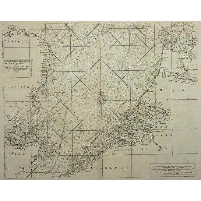 Collectie Gouldmaps - Noordzee; S. Thornton - A chart of the Seacoasts of England, Flanders and Holland (..). - 1756