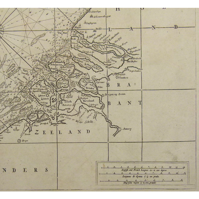 Collectie Gouldmaps - Noordzee; S. Thornton - A chart of the Seacoasts of England, Flanders and Holland (..). - 1756