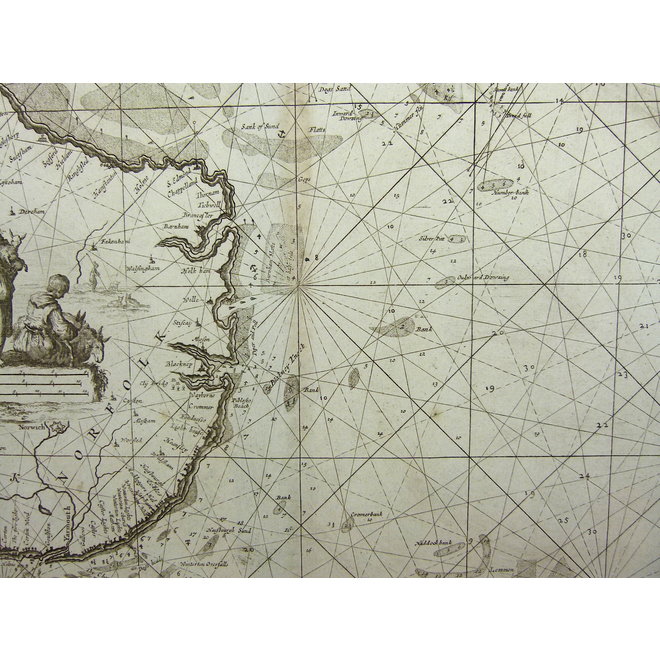 Collectie Gouldmaps - Noordzee, Engeland; J. van Keulen - Pas-caert Vande Zee cussen van Engeland van Orfordness tot aen Flamborger Hoost. - 1685 ca.