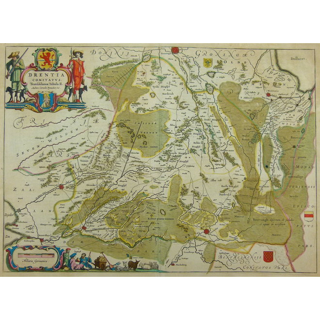 Verkocht - Collectie Gouldmaps - Drenthe; W. & J. Blaeu - Drentia Comitatus. - 1635-1660
