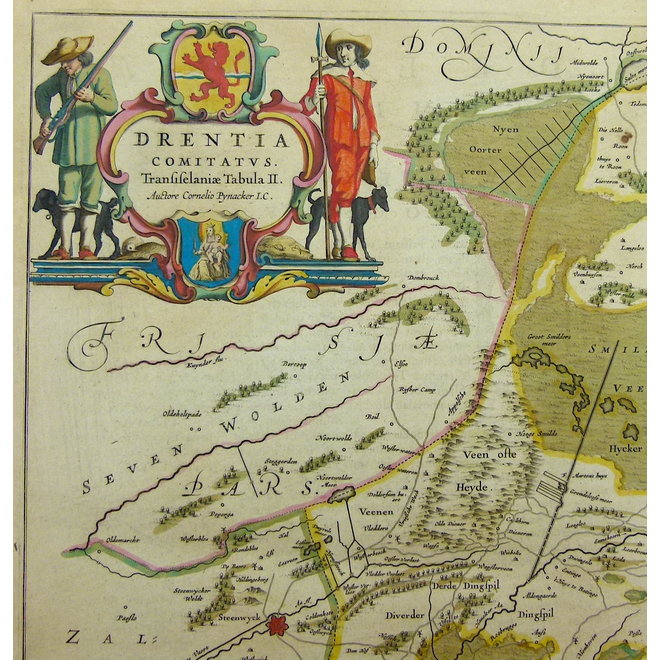 Verkocht - Collectie Gouldmaps - Drenthe; W. & J. Blaeu - Drentia Comitatus. - 1635-1660