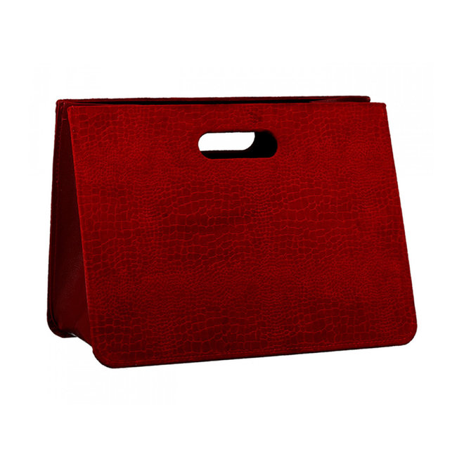 Magazine Basket 'Snake', velvet red