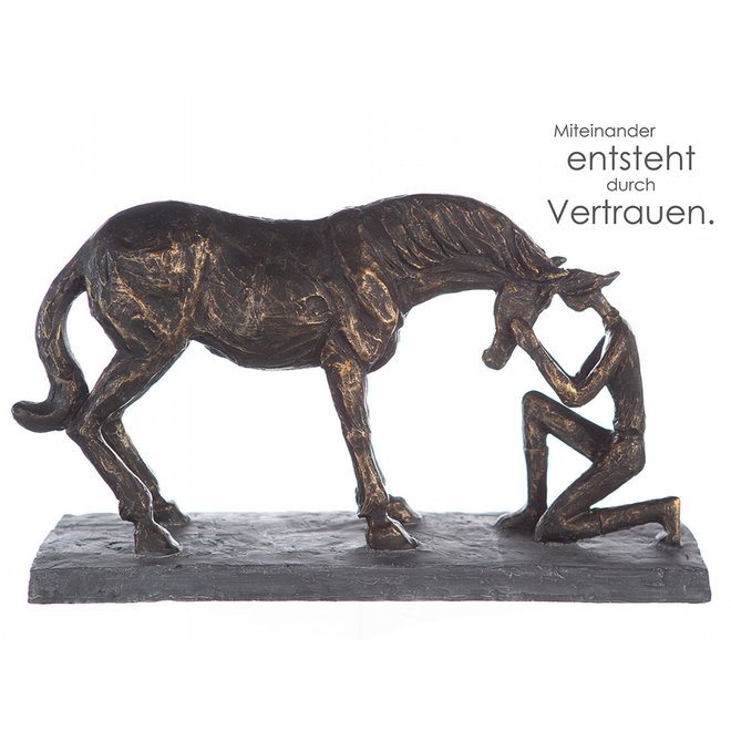 Figuur 'Comprehension', polyresin, antique bronze finish, L32cm