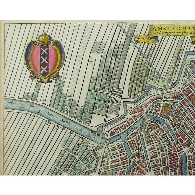 Verkocht - Collectie Gouldmaps - Amsterdam - J. van Meurs - Amsterdam met d'uytlegging van 't Jaer 1613. - 1663