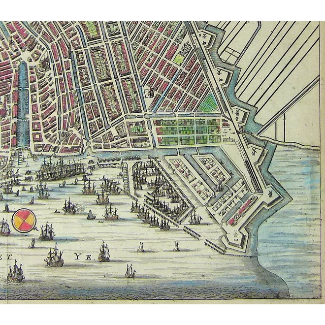 Verkocht - Collectie Gouldmaps - Amsterdam - J. van Meurs - Amsterdam met d'uytlegging van 't Jaer 1613. - 1663