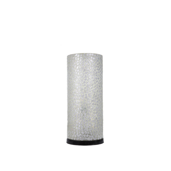 Villaflor schelpenlamp - Wangi White - tafellamp - Cilinder - 30 cm