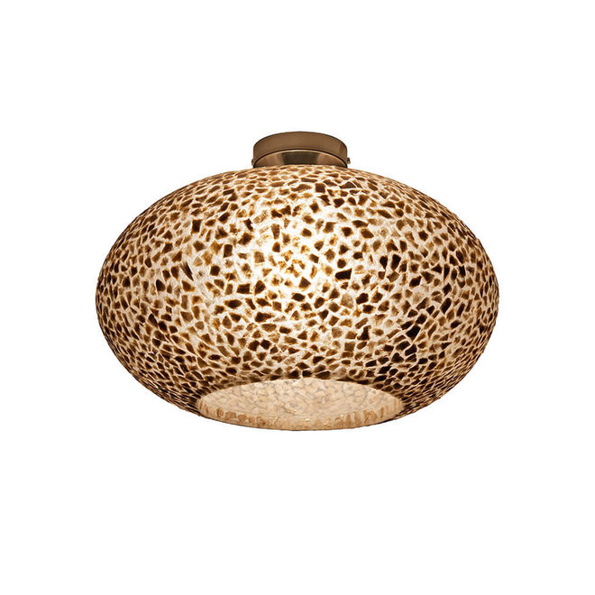 Villaflor schelpenlamp - Wangi Gold - Plafonnière UFO - Ø 40 cm