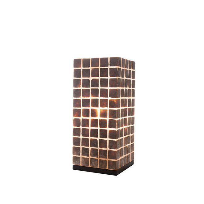 Villaflor schelpenlamp - Moni Gold - tafellamp - Vierkant - 40 cm