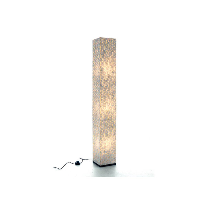 Villaflor schelpenlamp - Cubes - vloerlamp - Vierkant - hoogte 200 cm