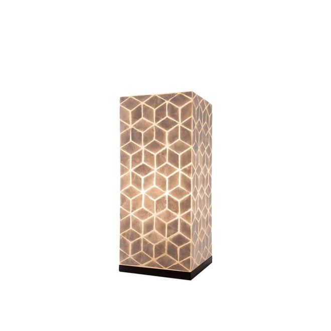 Villaflor schelpenlamp - Cubes - tafellamp - Vierkant - hoogte 40 cm