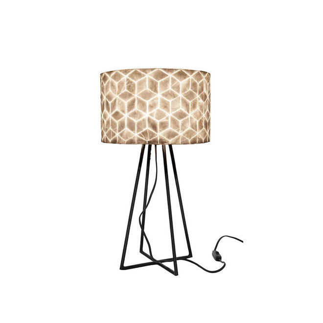 Villaflor schelpenlamp - Cubes - Capri tafellamp met kap - hoogte 50 cm