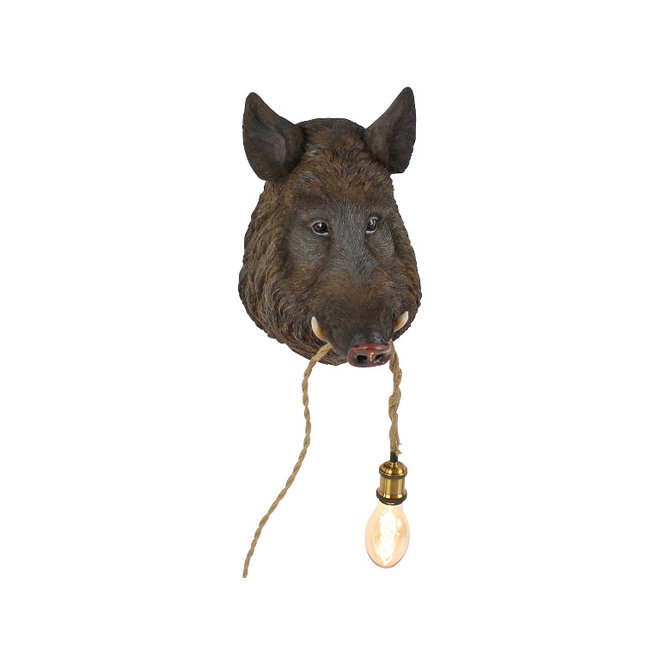 Wandlamp Wildzwijn Willy, bruin