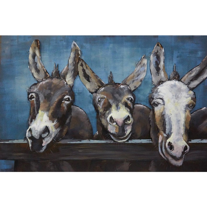 Metal Art Donkeys at the Gate 80x120