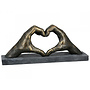 Figuur 'Heart of Hands', polyresin, antique bronze finish, L36cm
