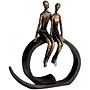 Figuur 'Close', polyresin, antique bronze finish, H35cm