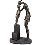 Figuur 'Mum and Child', polyresin, antique bronze finish, H28cm