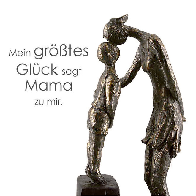 Figuur 'Mum and Child', antique bronze finish