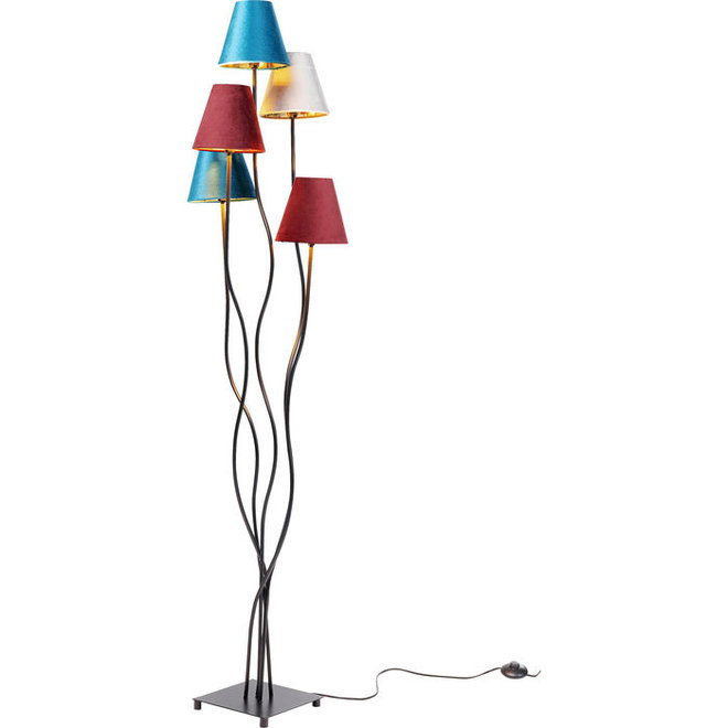 Floor Lamp Flexible Velvet Schwarz Cinque