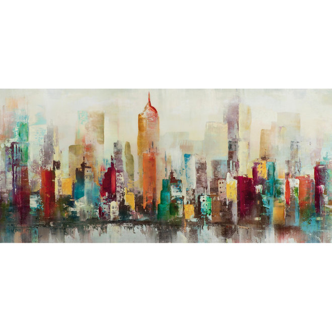 Canvas schilderij Colourful Skyline 70x150