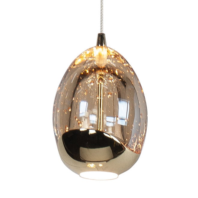 Hanglamp Golden Egg, rond 3-lichts Ø25cm