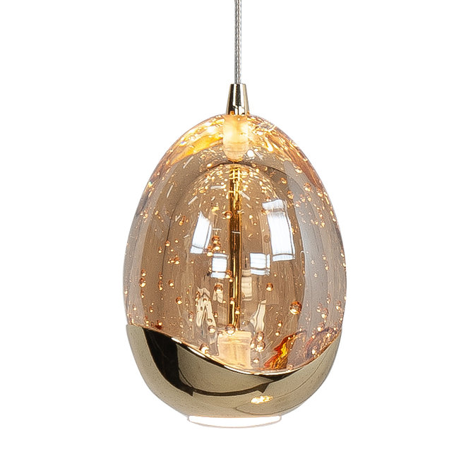 Hanglamp Golden Egg, rond 3-lichts