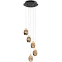 Hanglamp Golden Egg, rond 5-lichts