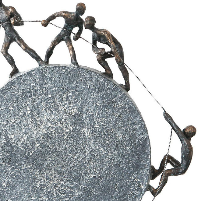 Figuur 'Lifting', polyresin, antique bronze finish, H35cm