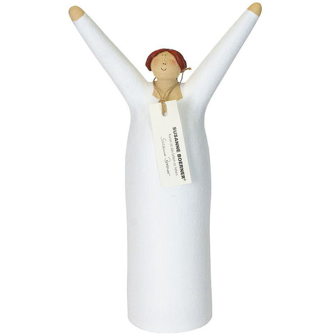 Vrolijke Vrouw, Freudenmädchen, Keramiek wit H27cm