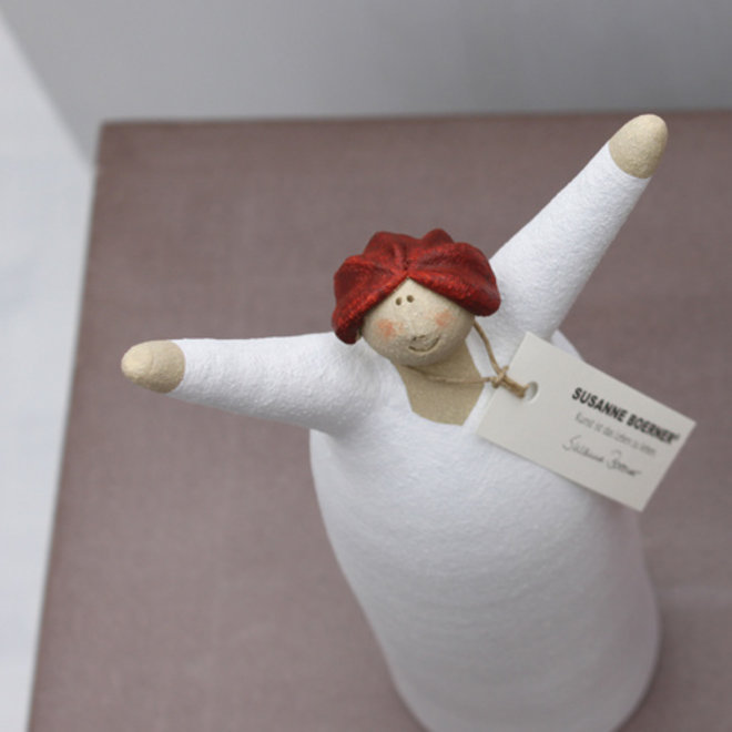 Vrolijke Vrouw, Freudenmädchen, Keramiek wit H27cm