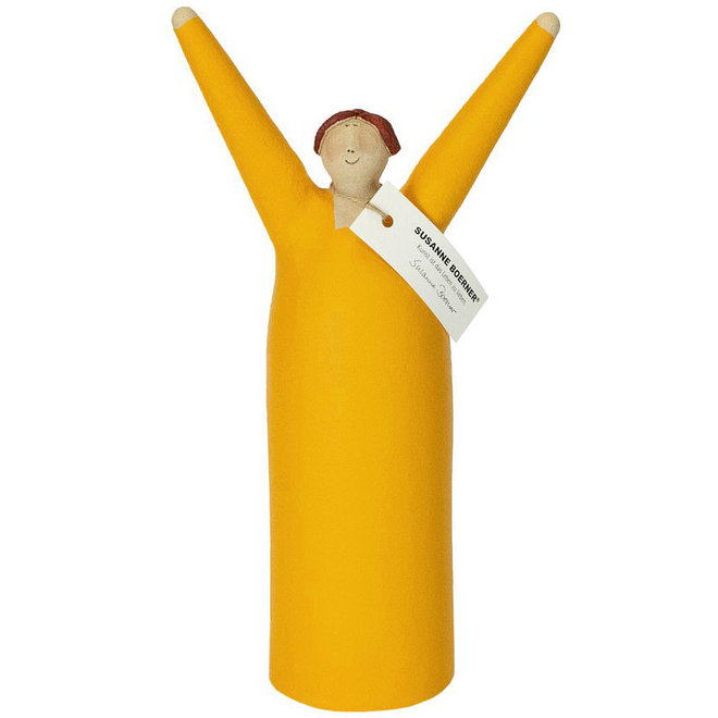 Vrolijke Vrouw, Freudenmädchen, Keramiek geel H27c