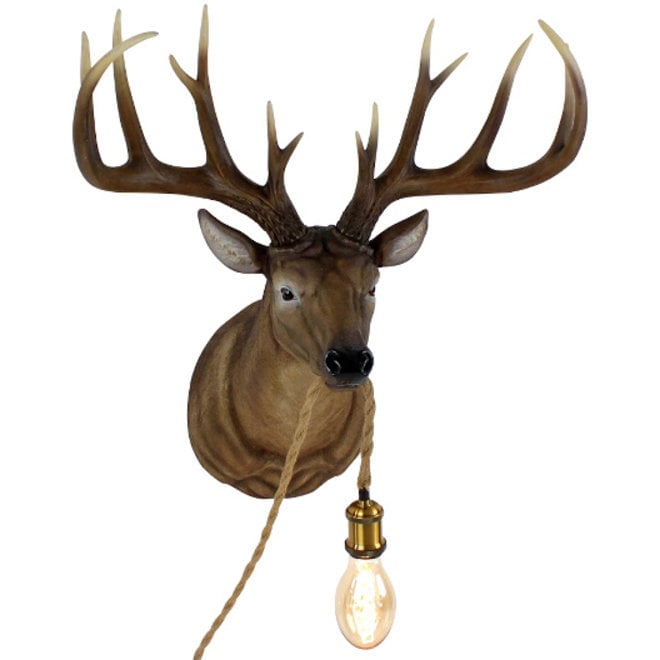 Wandlamp Hert Harry, bruin H73cm